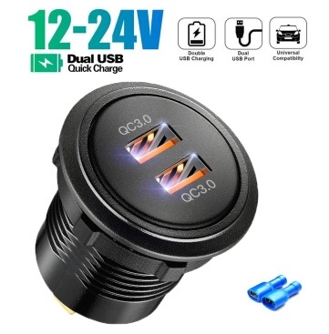 USB carga r�pida salida usb 3,0 enchufe universal usb 12v