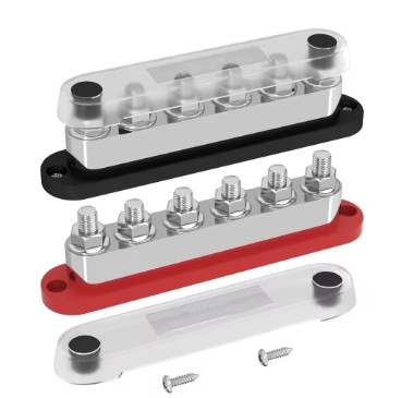 BARRA  EQUIPOTENCIAL 6XM8 ROJO Y NEGRO 600A